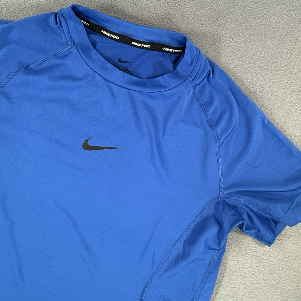 Nike Pro Dri-Fit Men's Size XL Blue Athletic Training Gym T Shirt  Fitted